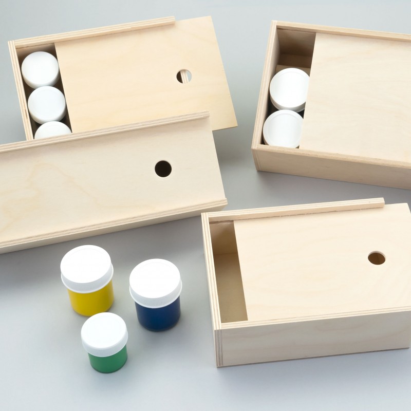 Gouache wooden pencil case