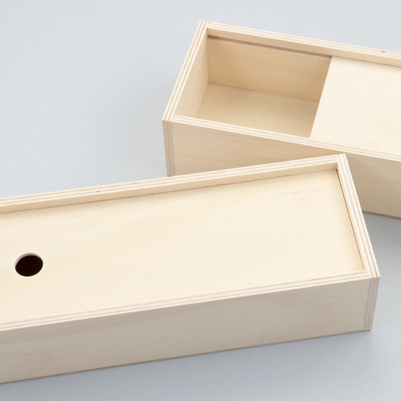 Gouache wooden pencil case