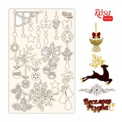 Chipbord for scrapbooking „New Year's magic“, white board, 12,8х20cm, ROSA TALENT