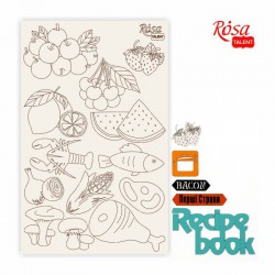 Чіпборд для скрапу „Recipe book“ , білий картон, 12,8х20см, ROSA TALENT
