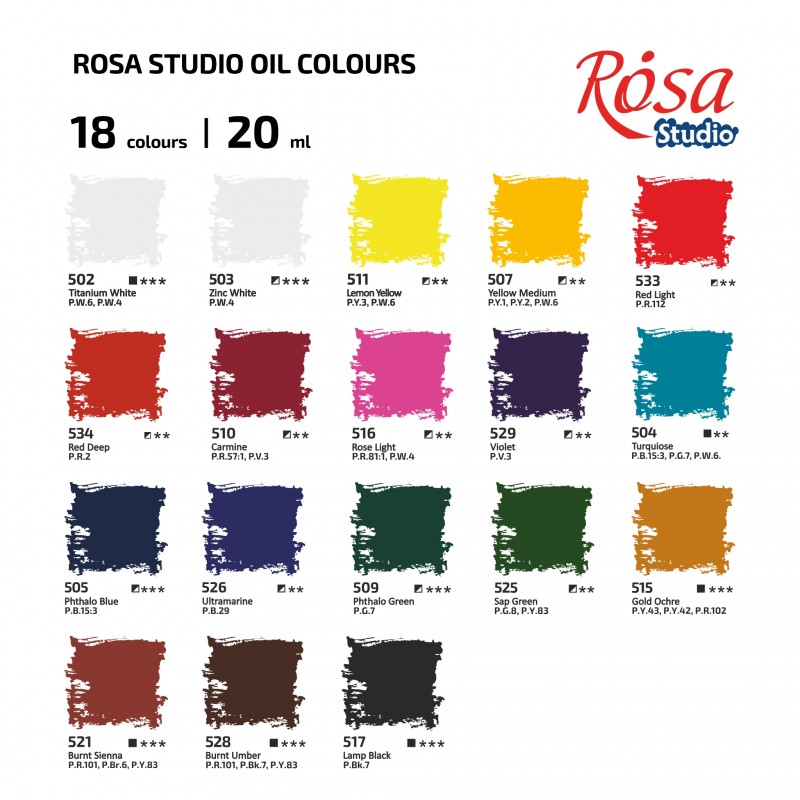 Набір олійних фарб 24х20мл ROSA Studio