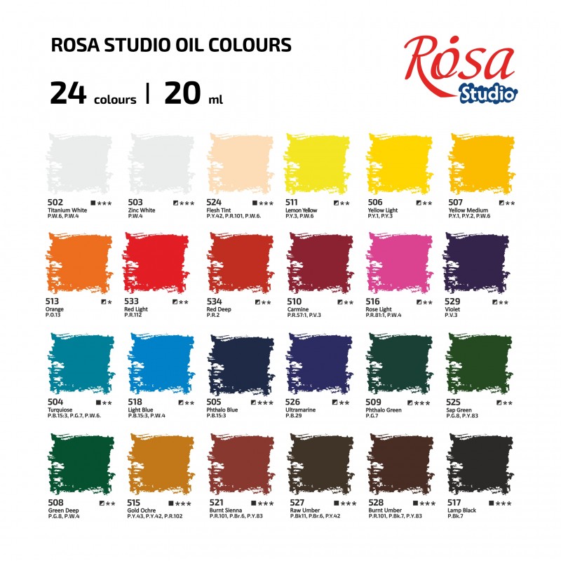 Набір олійних фарб 24х20мл ROSA Studio