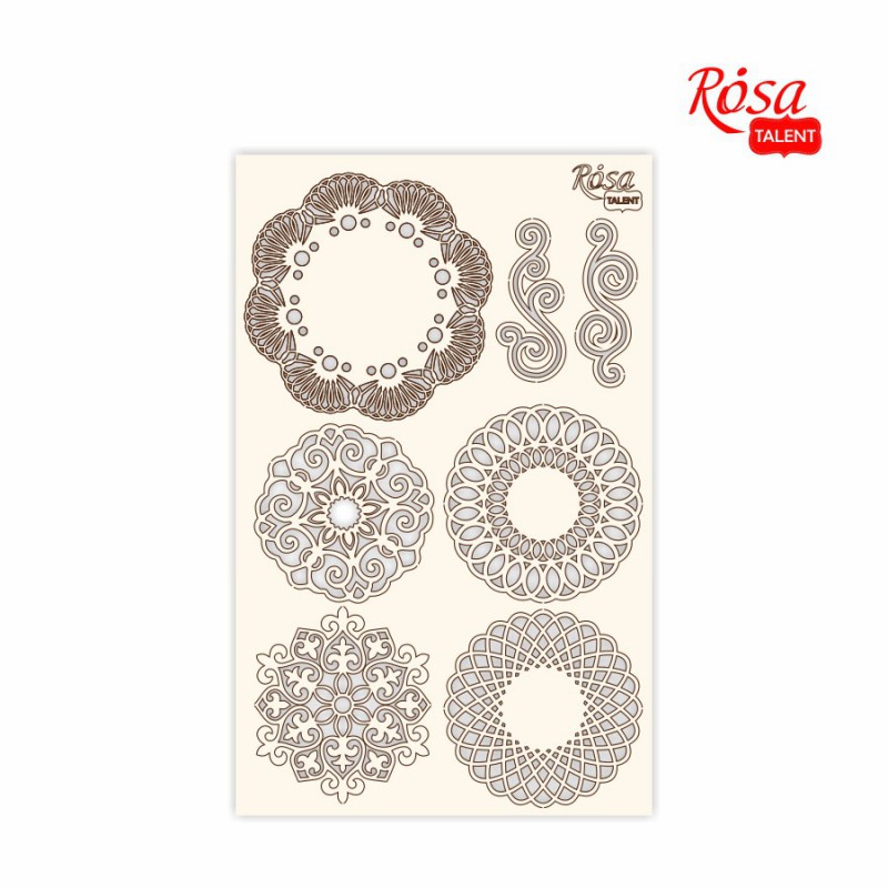 Chipbord for scrapbooking „Lace“, white board, 12,8х20cm, ROSA TALENT