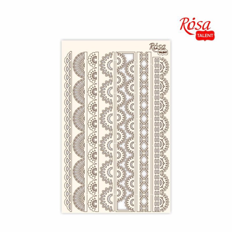 Chipbord for scrapbooking „Lace“, white board, 12,8х20cm, ROSA TALENT