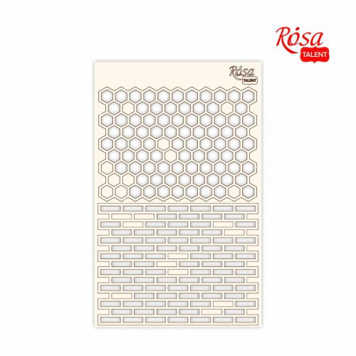 Chipbord for scrapbooking „Аbstraction“, white board, 12,8х20cm, ROSA TALENT
