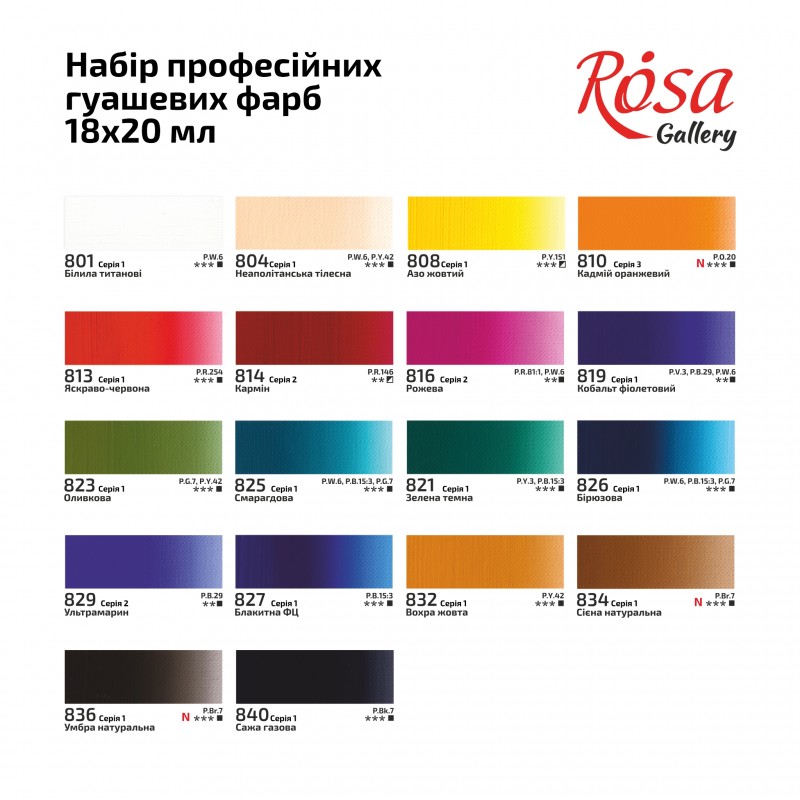 Gouache paint  20 ml ROSA Gallery