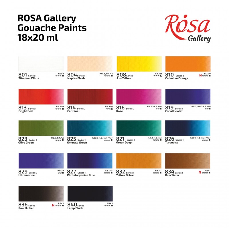 Gouache paint  20 ml ROSA Gallery
