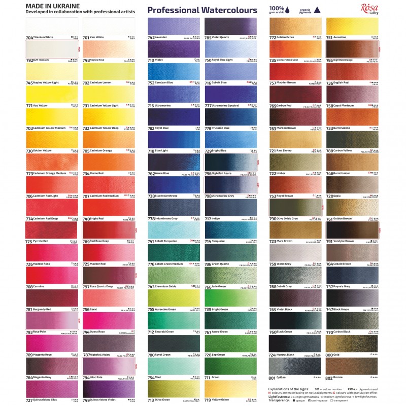 Watercolours paint 2,5 ml ROSA Gallery