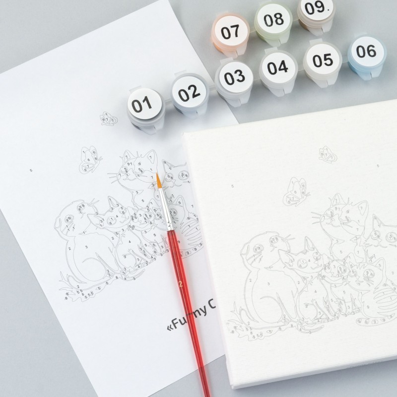 Paint by numbers kits, round, Ø15 cm, with easel, ROSA START