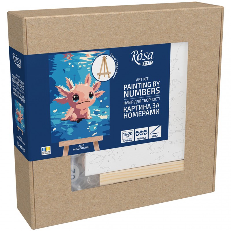 Paint by numbers kits, round, Ø15 cm, with easel, ROSA START