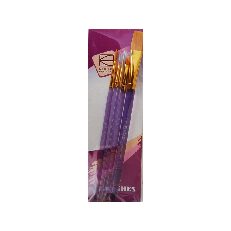 Set of brushes 7013, Synthetic Round/Flat, 3/2pc. KOLOS