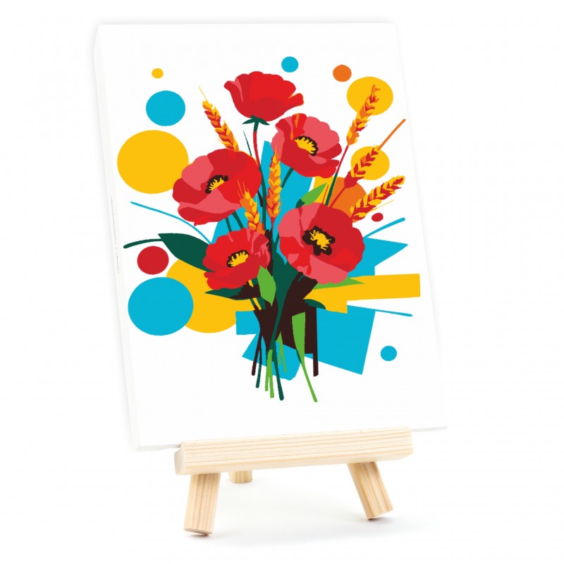 Paint by numbers kits, round, Ø15 cm, with easel, ROSA START