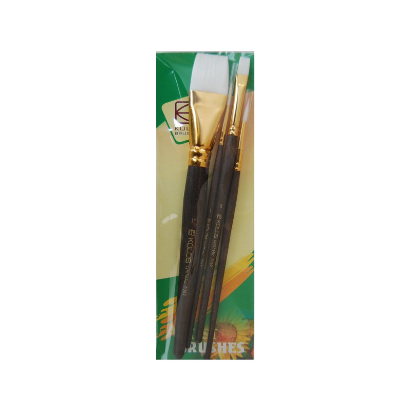 Set of brushes 7062, Synthetic Round/Flat, 2/2pc. KOLOS by ROSA