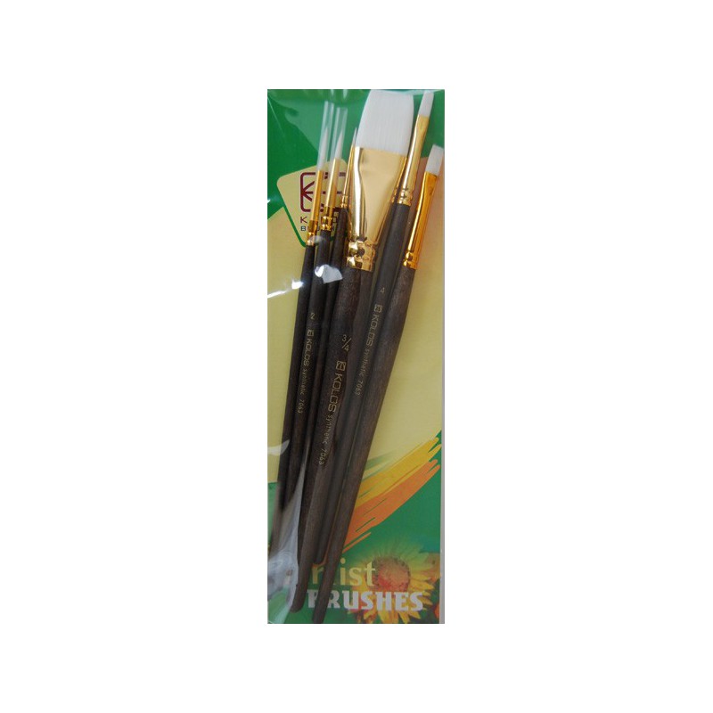 Set of brushes 7063, Synthetic Round/Flat, 3/3pc. KOLOS by ROSA