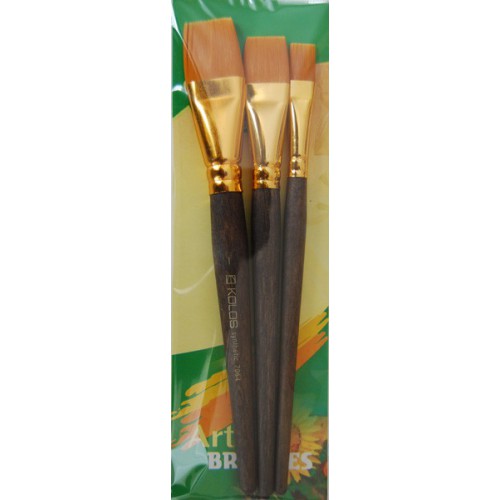 Set of brushes 7064, Synthetic Flat, 3pc. KOLOS by ROSA