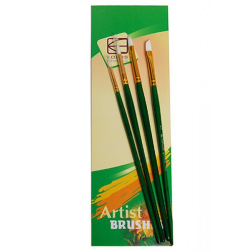 Set of brushes 7067, Synthetic Round/Flat/Angular, 2/1/1/1pc. KOLOS by ROSA