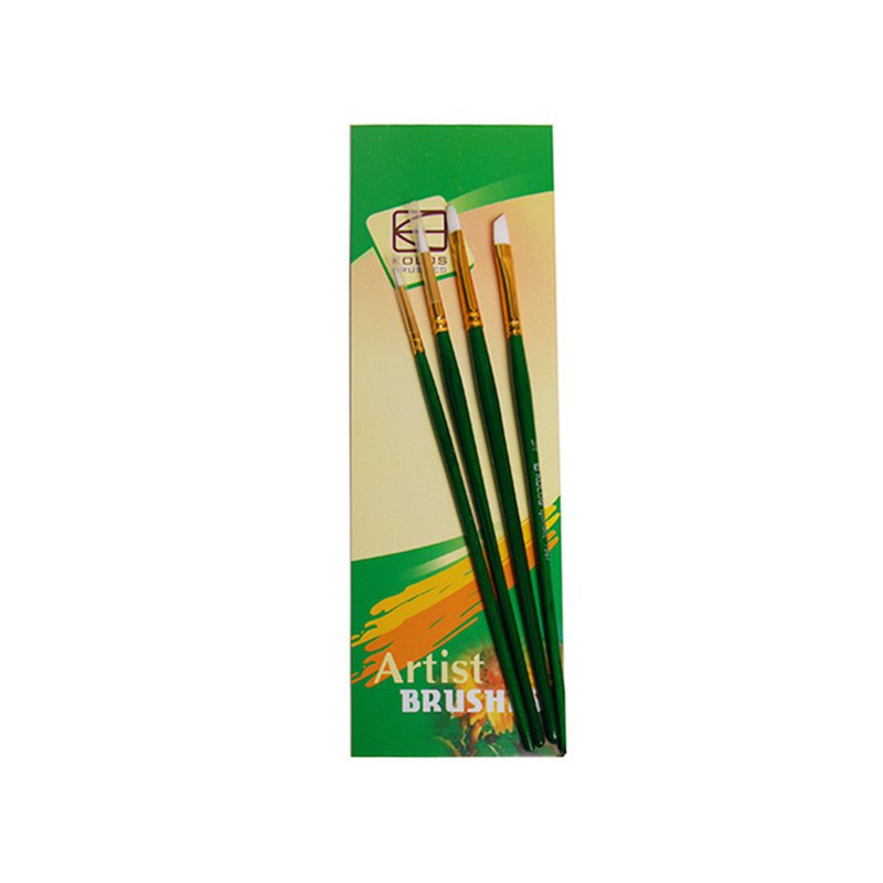 Set of brushes 7067, Synthetic Round/Flat/Angular, 2/1/1/1pc. KOLOS by ROSA