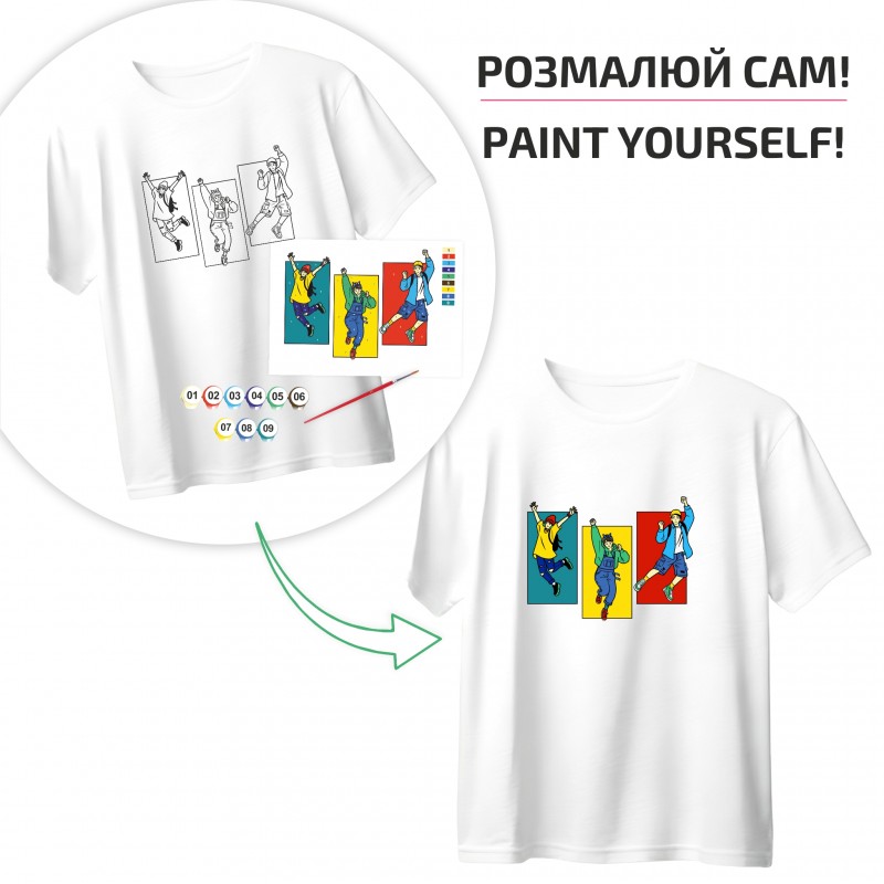 Набір футболка-розмальовка, „Золотий Кінь“, бавовна 100%, біла, L, ROSA Talent