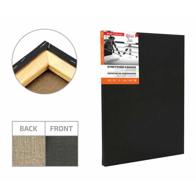 Stretched Canvas, extra fine grain, acrylic prime, linen ROSA
