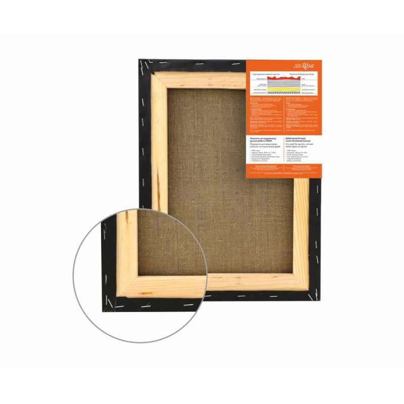 Stretched Canvas, extra fine grain, acrylic prime, linen ROSA