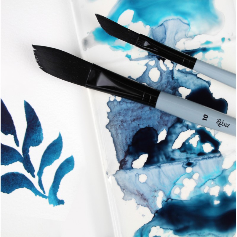 Synthetic Flat Brush, Snow 1098F, Long Handle, KOLOS by ROSA