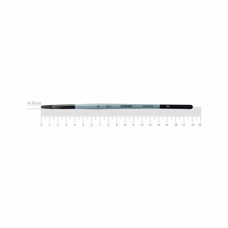 Synthetic Flat Brush, Snow 1098F, Long Handle, KOLOS by ROSA
