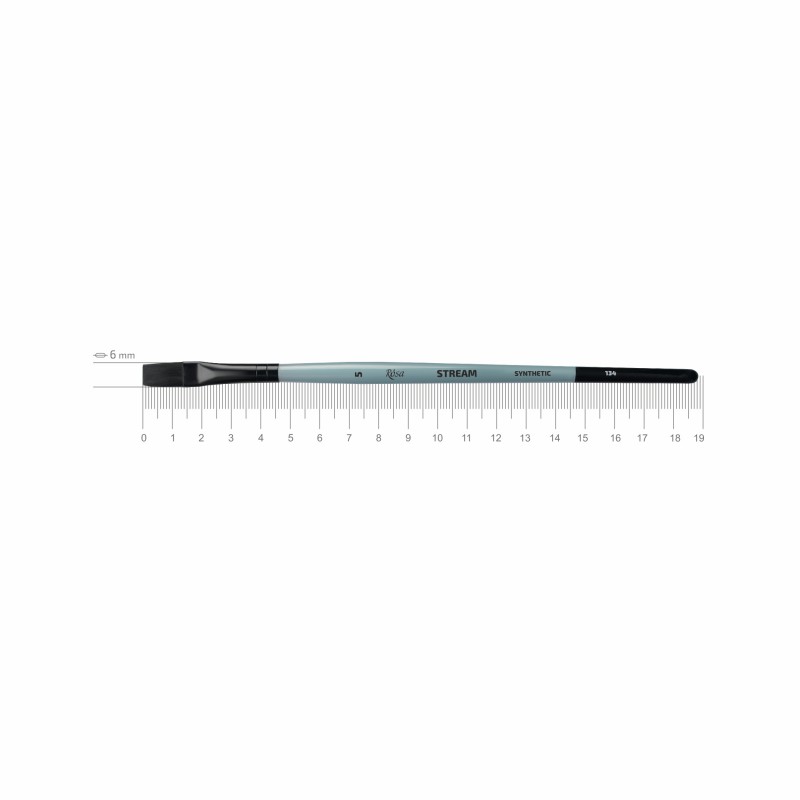 Synthetic Flat Brush, Snow 1098F, Long Handle, KOLOS by ROSA