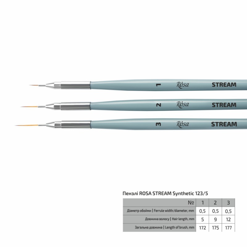 Synthetic Flat Brush, Snow 1098F, Long Handle, KOLOS by ROSA