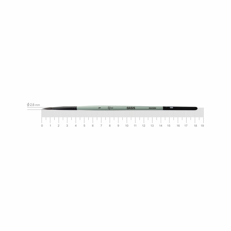 Synthetic Flat Brush, Snow 1098F, Long Handle, KOLOS by ROSA