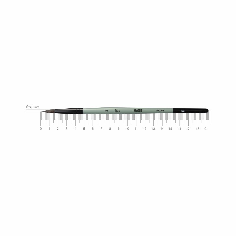 Synthetic Flat Brush, Snow 1098F, Long Handle, KOLOS by ROSA