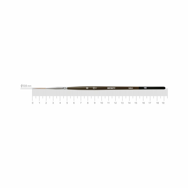 Synthetic Flat Brush, Snow 1098F, Long Handle, KOLOS by ROSA