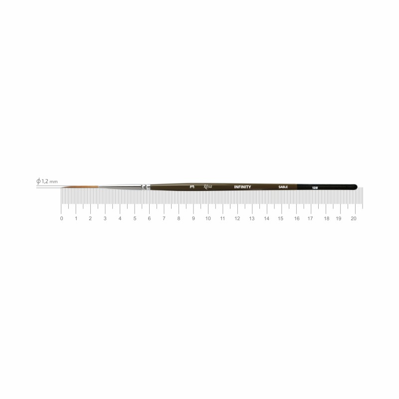 Synthetic Flat Brush, Snow 1098F, Long Handle, KOLOS by ROSA