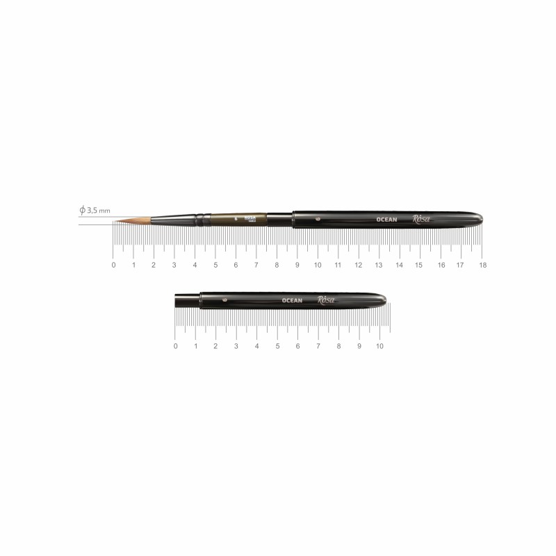 Sable round TRAVEL BRUSH OCEAN 168 short handle ROSA