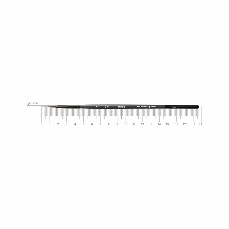 Sable round TRAVEL BRUSH OCEAN 168 short handle ROSA