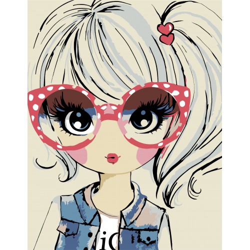 Standard Kit, painting by numbers, „ Fashion Cat“, 35х45cm, ROSA START