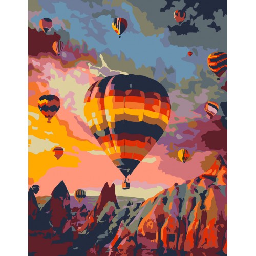 „Flight over the Rocks“, standard Kit, painting by numbers, 35х45cm, ROSA START