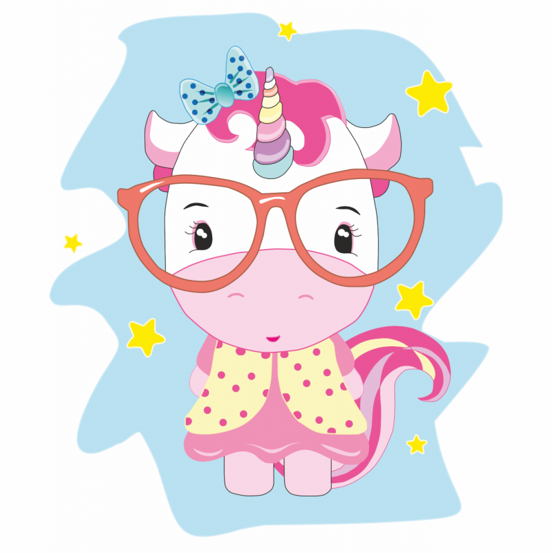 „Smart Unicorn“, Canvas Panel with outline, 20х20cm, cotton, acrylic, ROSA START