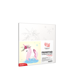 „Gentle Рony“, Canvas Panel with outline, 20х20cm, cotton, acrylic, ROSA START