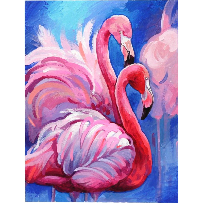 „Flamingo“, Canvas Panel with outline, 30х40, cotton, acrylic, ROSA START