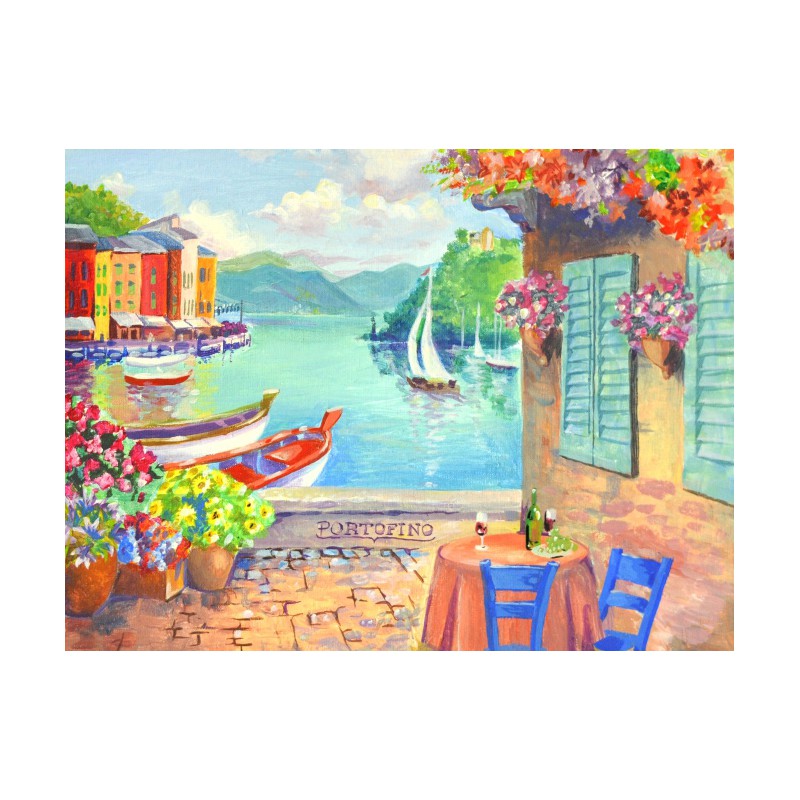 Seascapes №3, Canvas Panel with outline, 30х40, cotton, acrylic, ROSA START