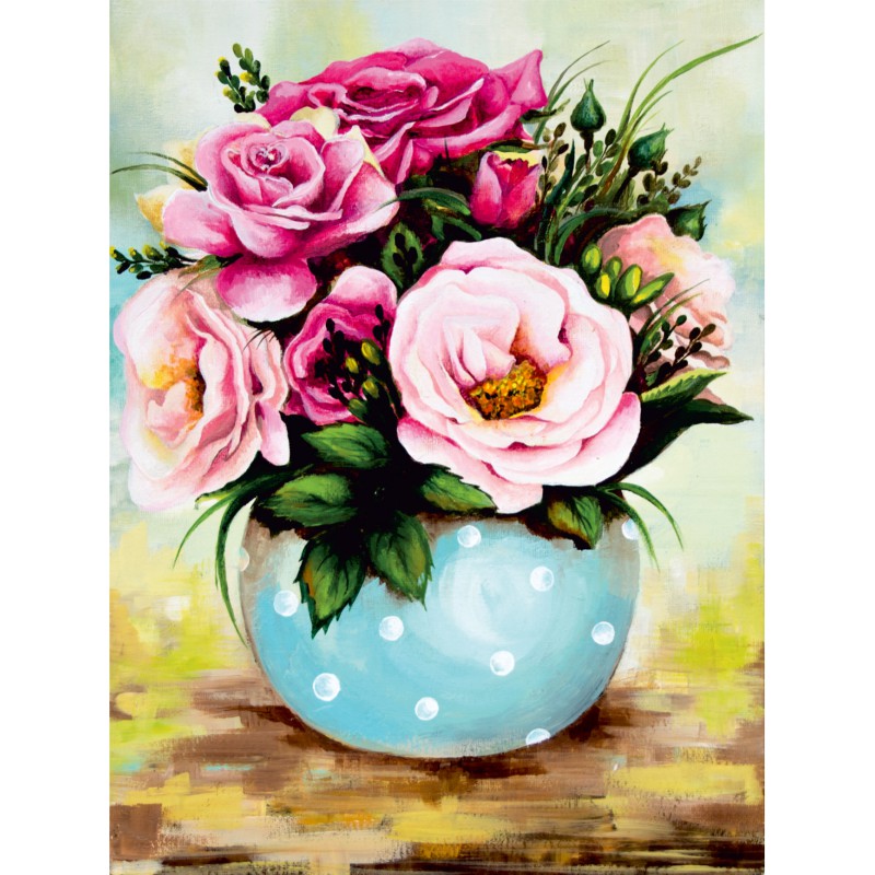 Still life №27, Canvas Panel with outline, 30х40, cotton, acrylic, ROSA START