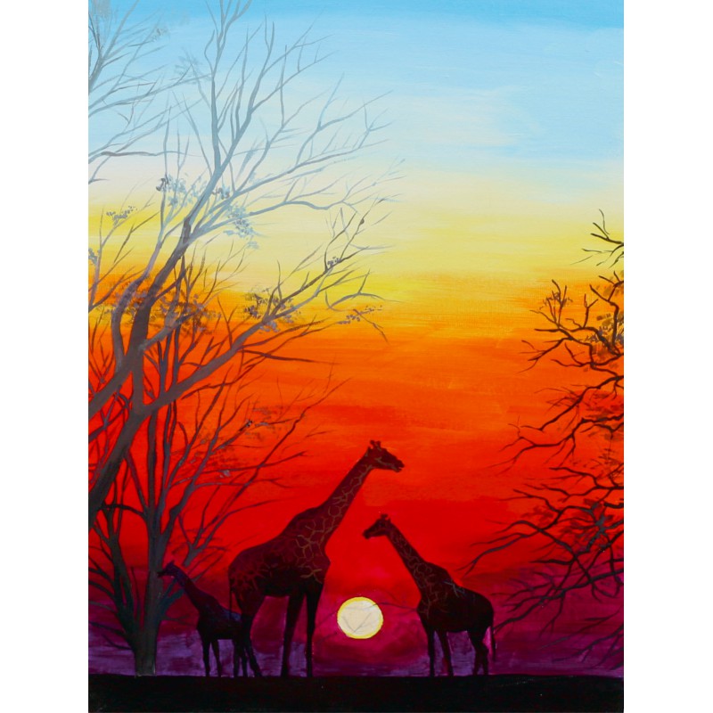 Landscape №24, Canvas Panel with outline, 30х40, cotton, acrylic, ROSA START