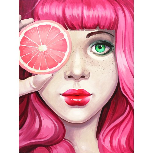 „Pink“, Canvas Panel with outline, 30х40, cotton, acrylic, ROSA START