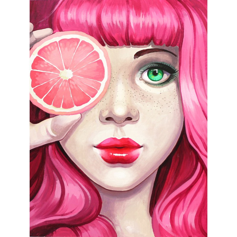 „Pink“, Canvas Panel with outline, 30х40, cotton, acrylic, ROSA START