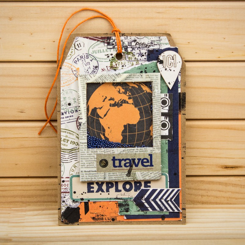 Chipbord for scrapbooking „Make your journey“, white board, 12,8х20cm, ROSA TALENT
