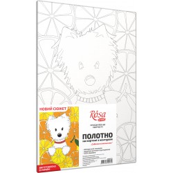 „Doggy in Оranges“, Canvas Panel with outline, 20х30cm, cotton, acrylic, ROSA START