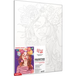 „The Girl in a Wreath“, Canvas Panel with outline, 30х40, cotton, acrylic, ROSA START