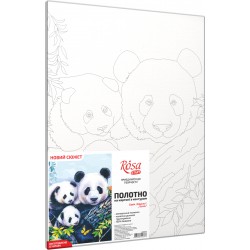 „Pandas“, Canvas Panel with outline,  30х40, cotton, acrylic, ROSA START