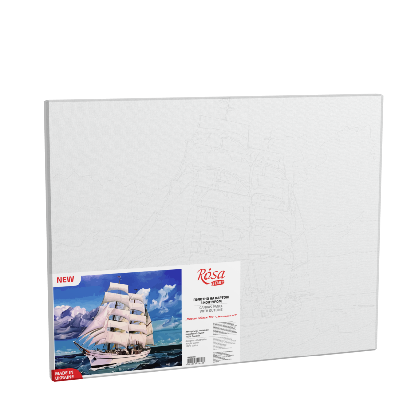 Seascapes №7, Canvas Panel with outline, 30х40, cotton, acrylic, ROSA START