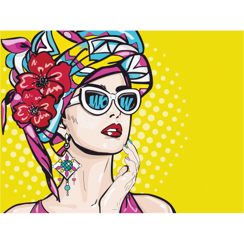 „Pop Art WOW 1“, Canvas Panel with outline, 30х40, cotton, acrylic, ROSA START